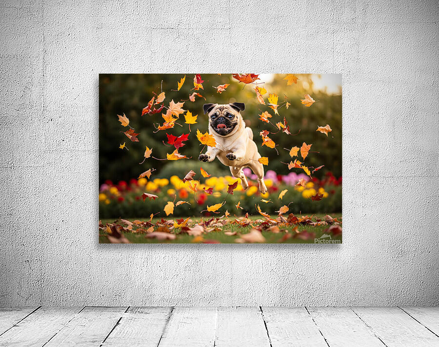 Pug Puppy Rests After Wind Play Wall Preview