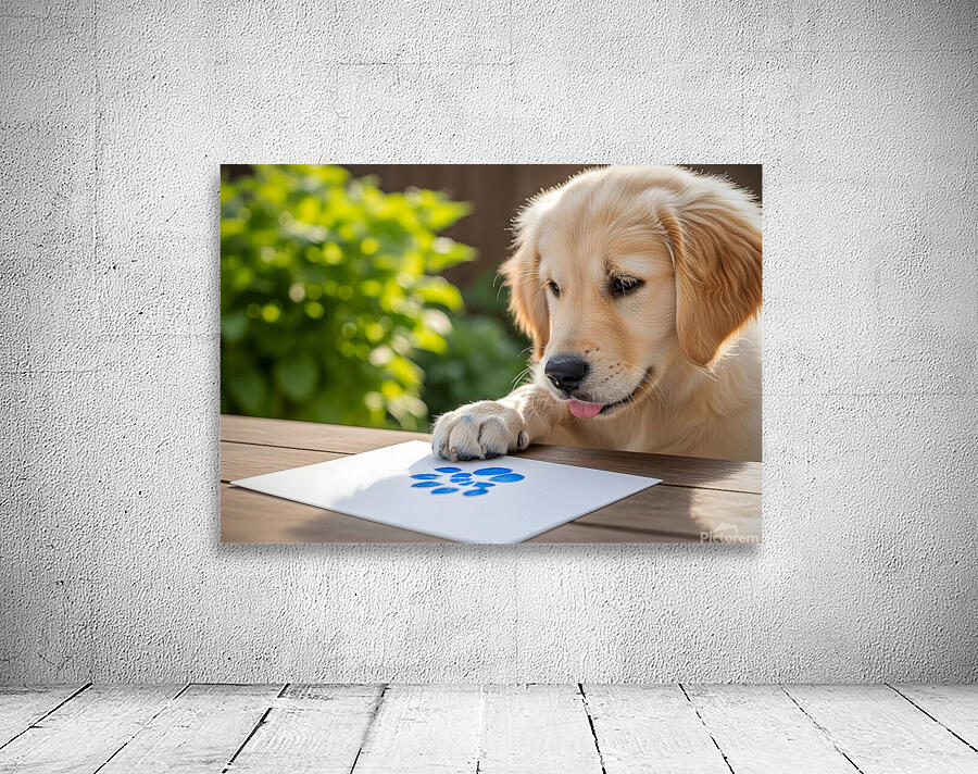 Golden Retriever Puppy Proud Of Pawprint Autograph Wall Preview