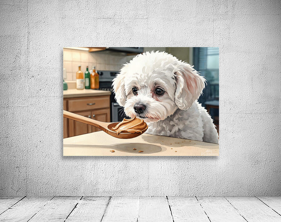 Bichon Frise Puppy Discovers Something New Wall Preview