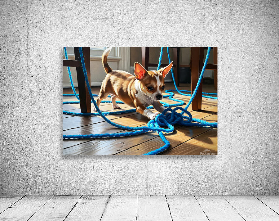 Chihuahua Puppy Discovers Yarn Ball Wall Preview