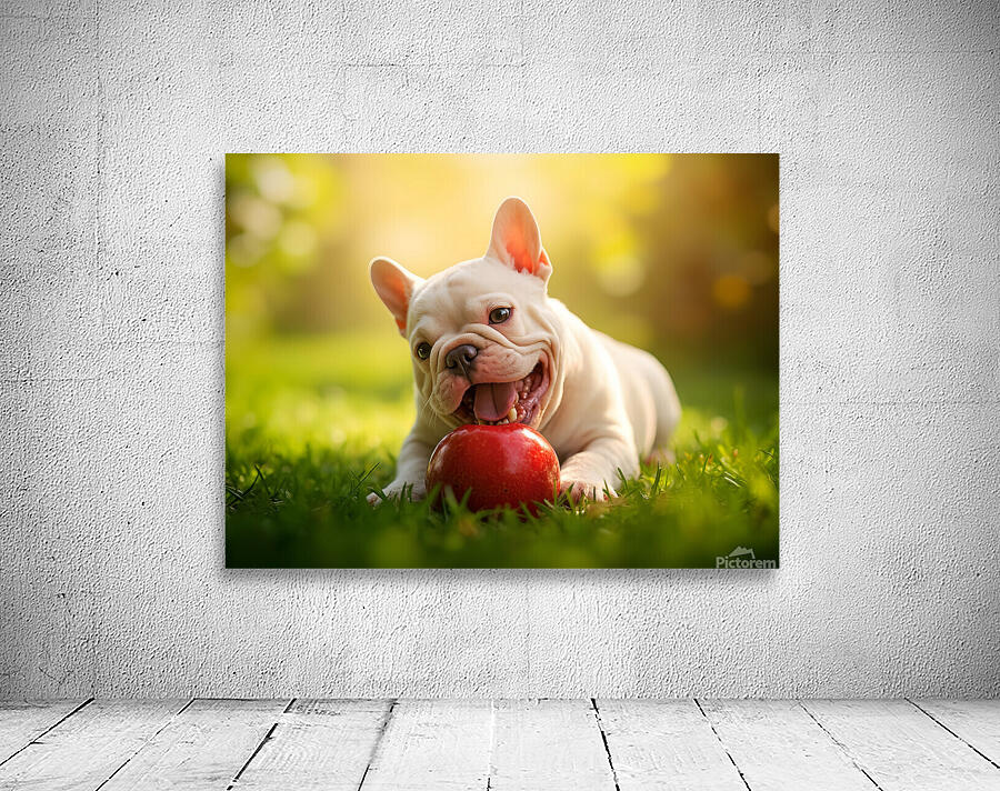 Satisfied Puppy After Apple Snack Wall Preview