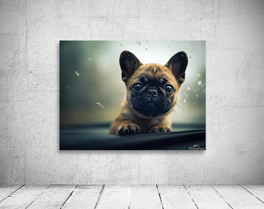 Content Pug Puppy Settles Down To Watch Rain Wall Preview