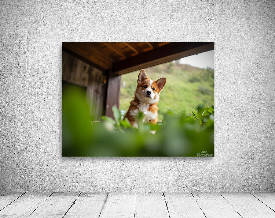 Brave Corgi Puppy Watches Storm Clear Wall Preview