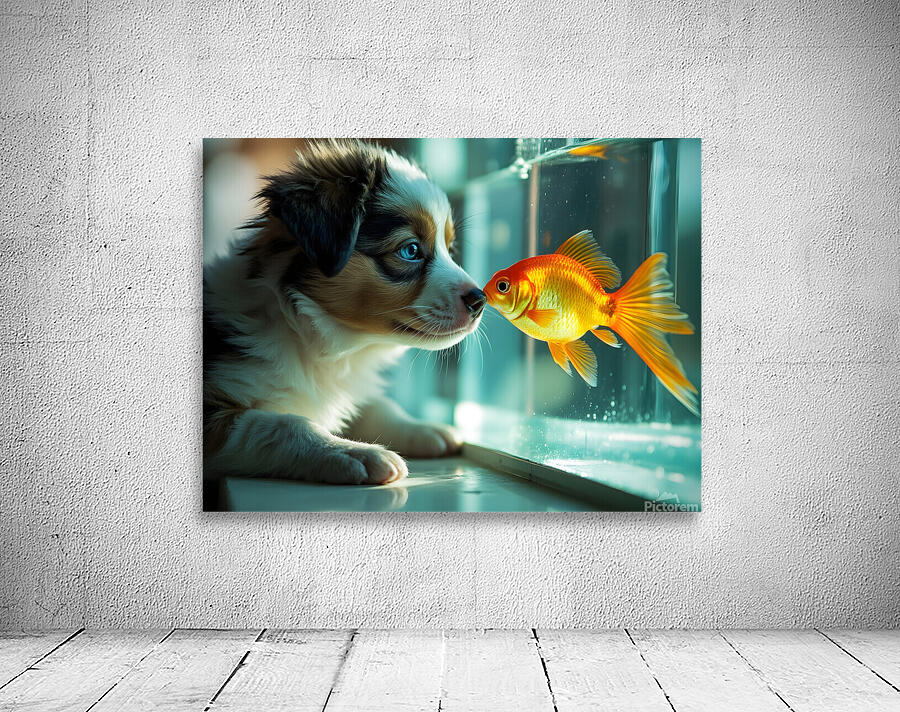 Australian Shepherd Puppy Discovers Amazing Fish Tank Wall Preview