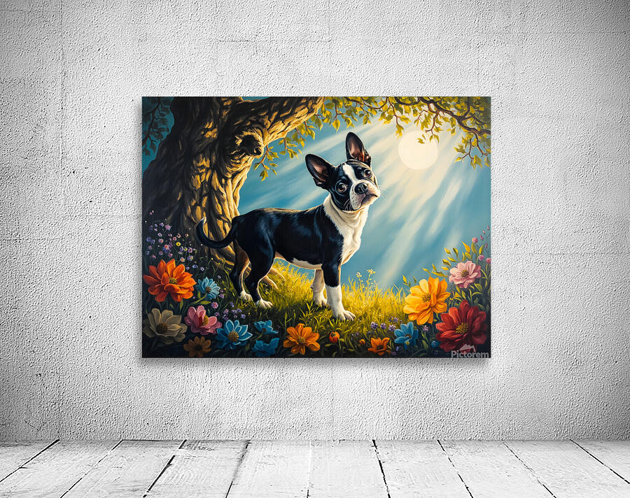 Sleepy Boston Terrier Puppy Rests After Shadow Adventure Wall Preview