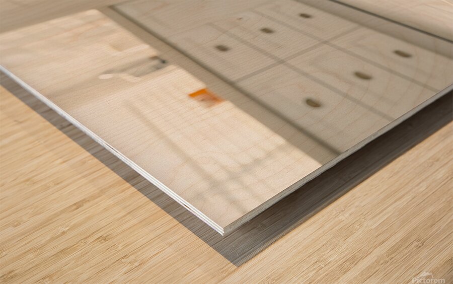 Poodle Puppys Dinner Time Excitement Impression sur bois