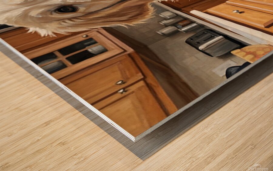 Golden Retriever Puppys Kitchen Discovery Impression sur bois