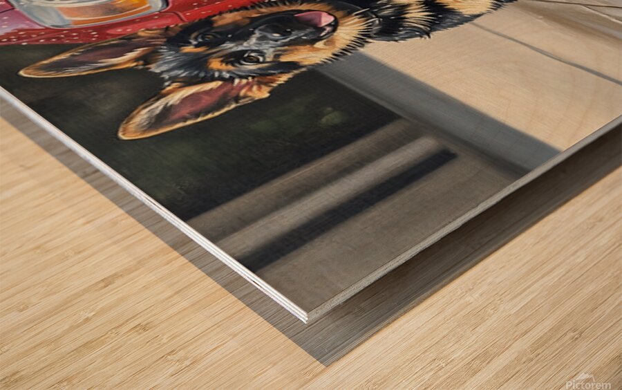 Clean German Shepherd Puppy After Successful Car Wash Wood print