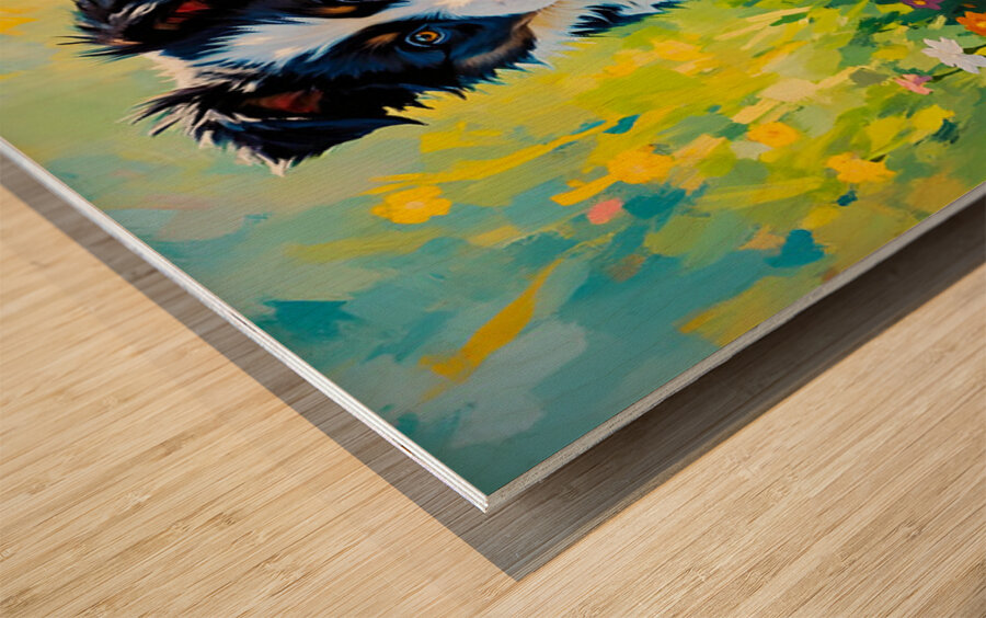 Border Collie Puppy Ready For Adventure Wood print