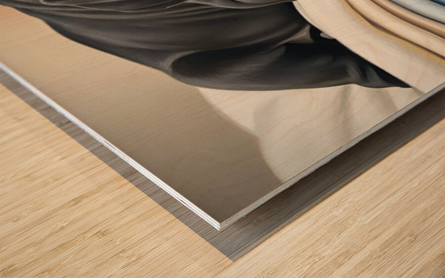 Tired Cane Corso Puppy Resting On Blankets Wood print