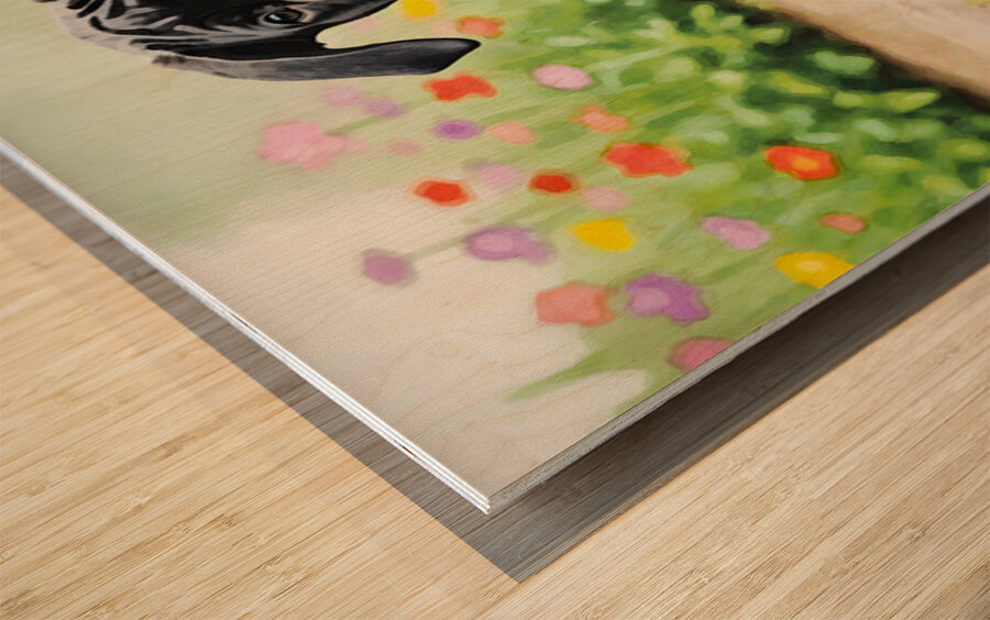 Cane Corso Puppy Playing In Muddy Garden Wood print