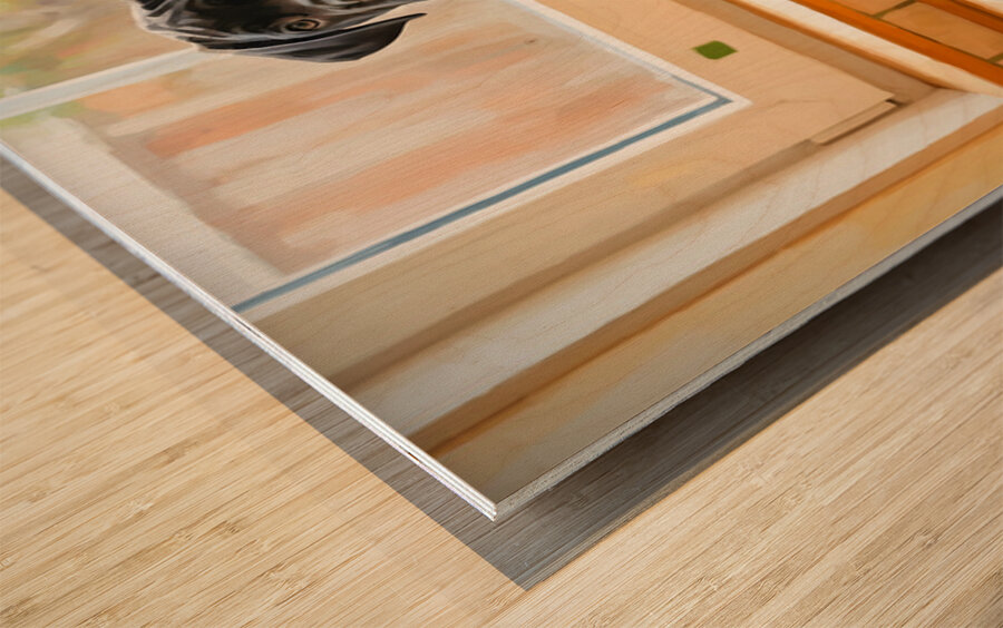 Cane Corso Puppy Discovers Dinner Time Wood print