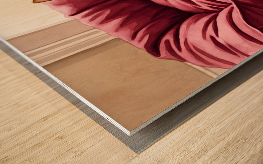 Tiny Chihuahua Puppy Discovers Giant Dog Bed Impression sur bois