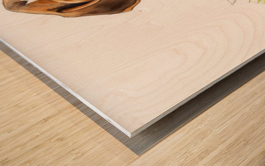 Beagle Puppy Confused After Bubbles Pop Away Wood print