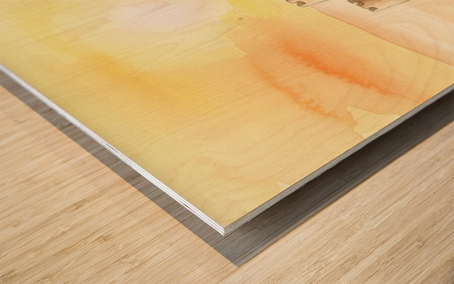 Beagle Puppy Shows Off Sandcastle Creation Wood print