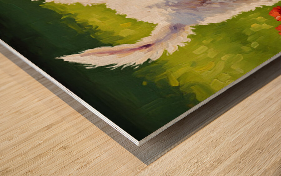 Poodle Puppy Discovers The Kiddie Pool Impression sur bois