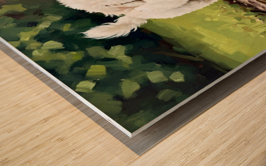 Bichon Frise Puppy Discovers Muddy Puddle Impression sur bois