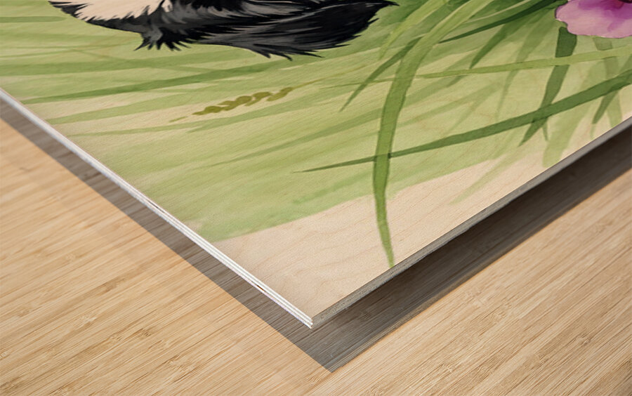 Shih Tzu Puppy Hiding In Tall Grass Wood print