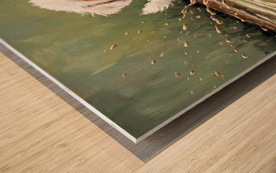 Muddy Bichon Frise Puppy After Puddle Adventure Wood print