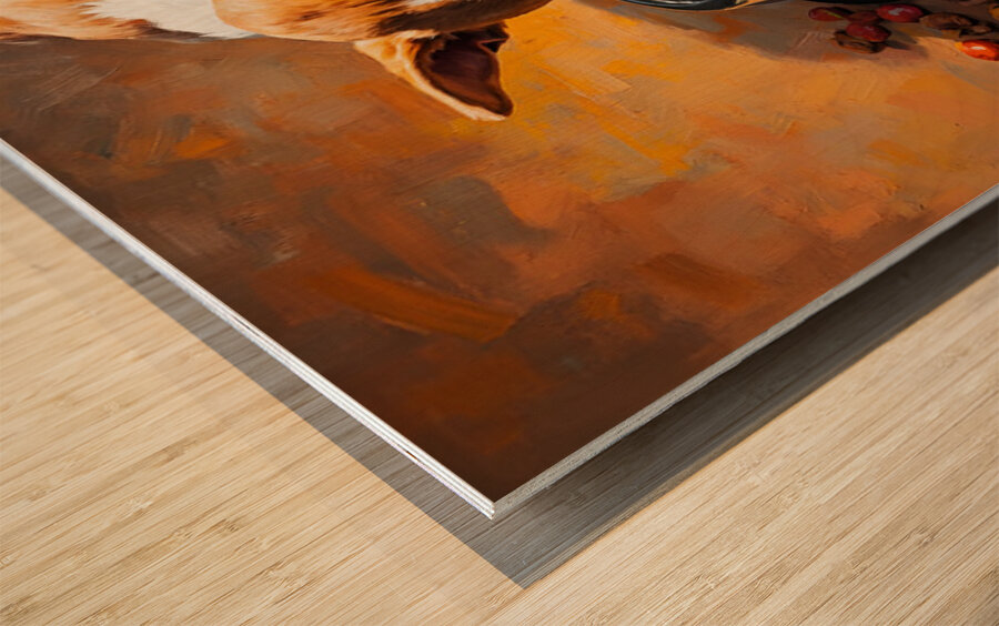 Chihuahua Puppy Discovers Food Bowl Wood print