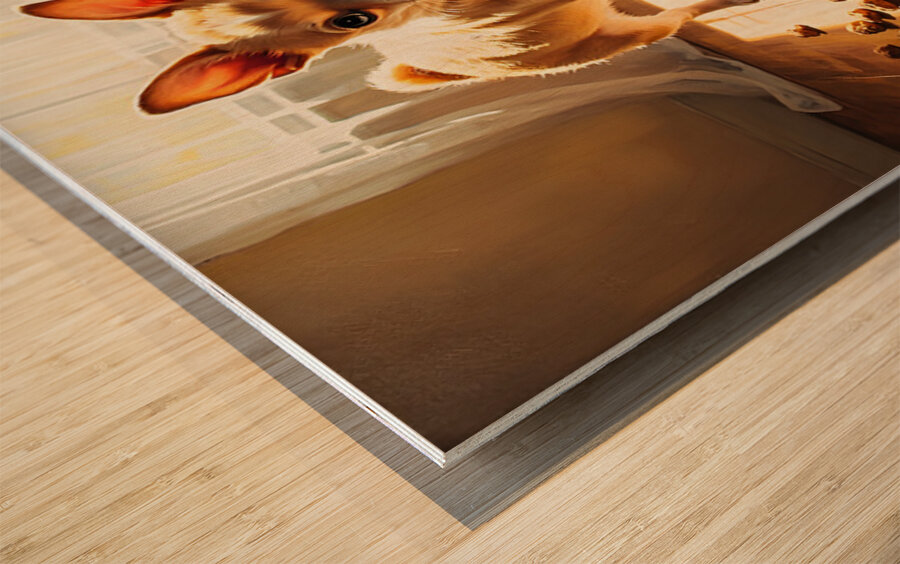 Guilty Chihuahua Puppy After Food Mess Impression sur bois