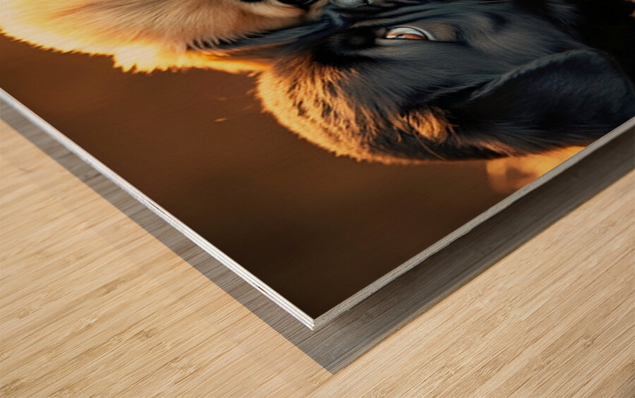 Pug Puppy Rests After Exciting Play Session Impression sur bois