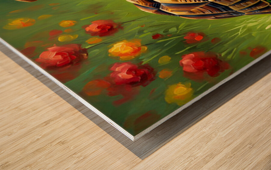 Beagle Puppy Rests With New Tortoise Friend Impression sur bois