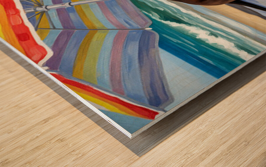 Proud Dachshund Puppy Shows Off Completed Sandcastle Wood print