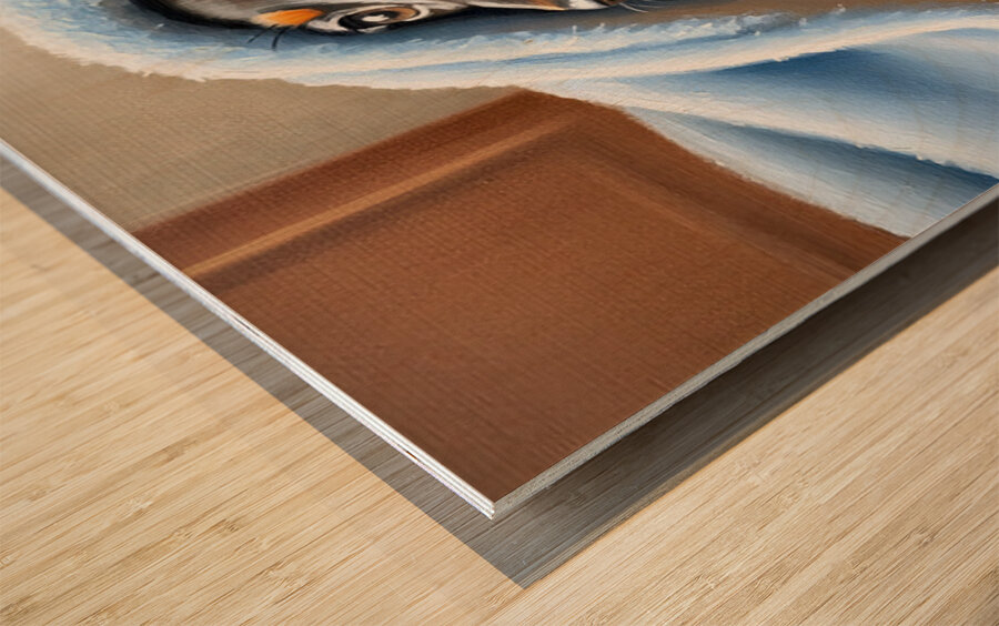 Dachshund Puppy Finds Perfect Hiding Spot Under Blanket Wood print