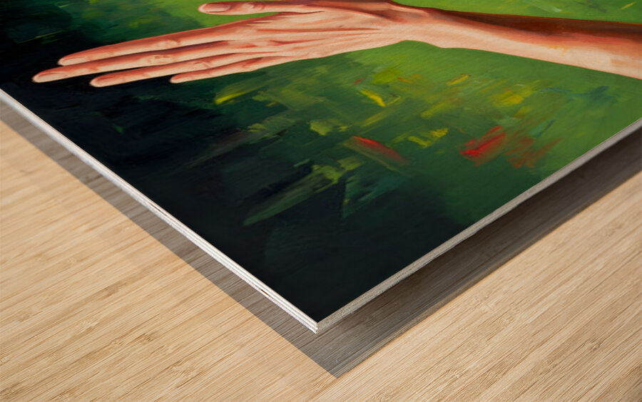 Triumphant Poodle Puppy Celebrates Success Wood print