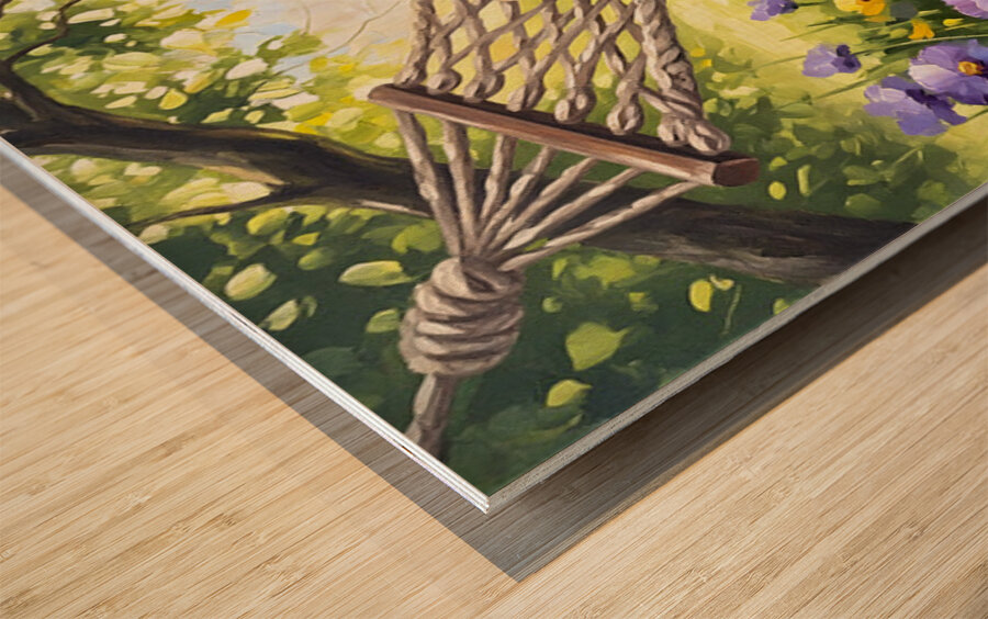 Beagle Puppy Discovers Perfect Hammock Spot Wood print