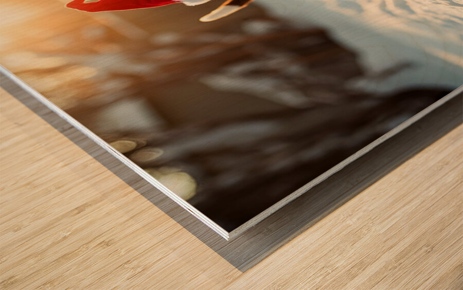 Beagle Puppy Gets Ready For Holiday Fun Impression sur bois