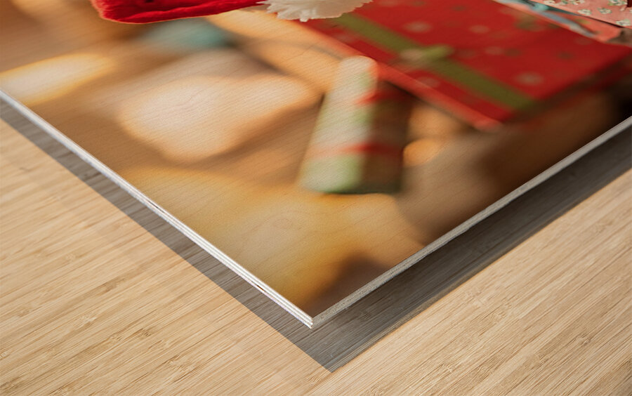 Cane Corso Puppys First Christmas Morning Discovery Impression sur bois