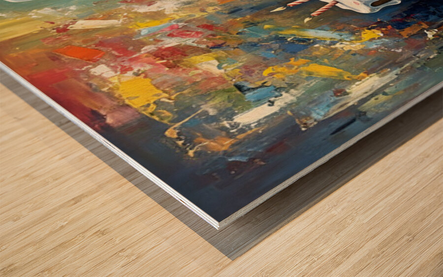 Tired Border Collie Puppy Chef Rests After Cooking Fun Impression sur bois