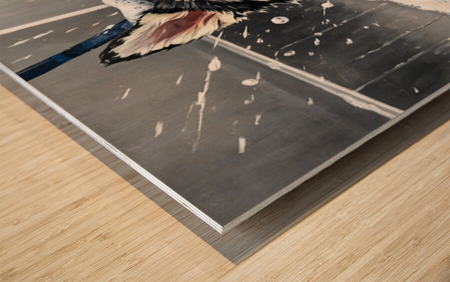 Proud Siberian Husky Puppy After First Professional Grooming Wood print