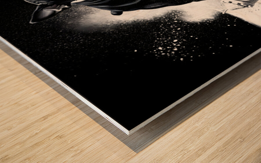 Boston Terrier Puppy Happy Despite Sandy Mess Wood print