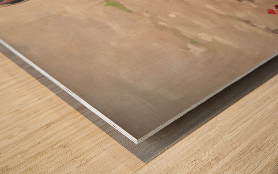 Proud German Shepherd Puppy Shows Off Digging Achievement Wood print