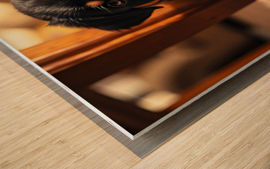 Rottweiler Puppy Joins The Family Fun Wood print