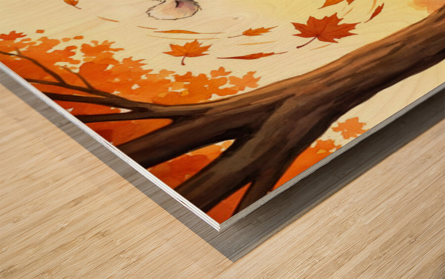 Poodle Puppy Rests After Pumpkin Patch Adventure Wood print