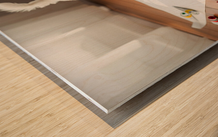 Proud Poodle Puppy With Finished Paw Print Masterpiece Impression sur bois