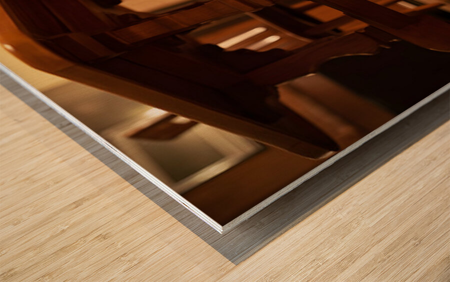 Curious Puppy Peeks From Behind Bookshelf Wood print