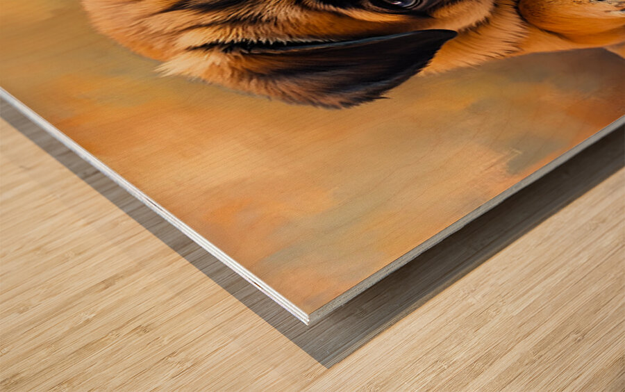 Pug Puppy Discovers The Amazing Moving Picture Box Impression sur bois