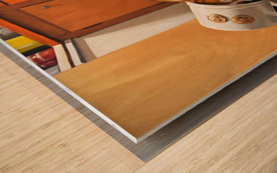 Free Corgi Puppy Celebrates His Escape Wood print