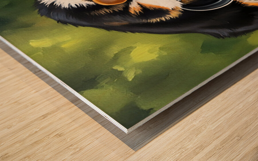 Wet Corgi Puppy Emerges From Watering Can Adventure Wood print