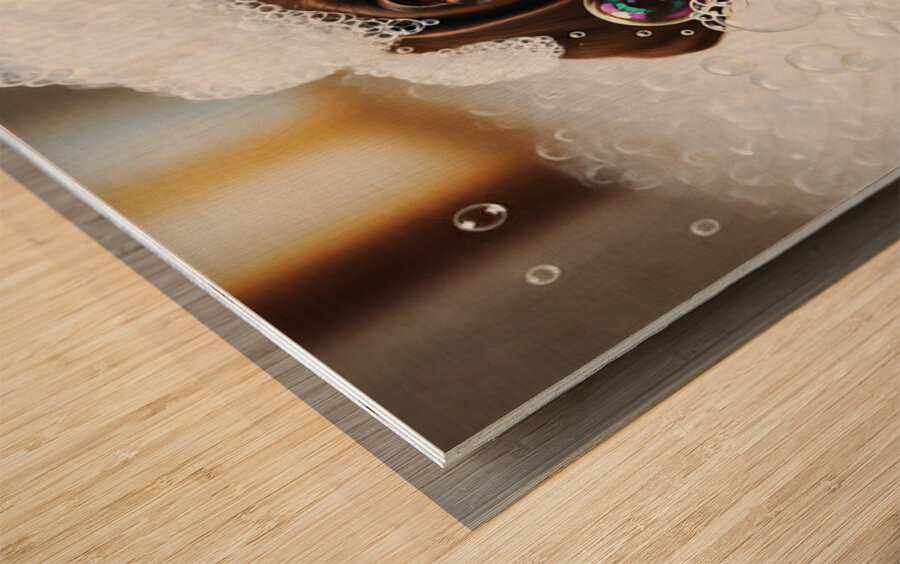 German Shorthaired Pointer Puppy Shakes Off The Bubbles Wood print