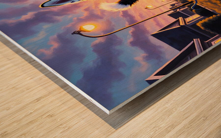 Husky Puppy Ready For Evening Adventure Wood print