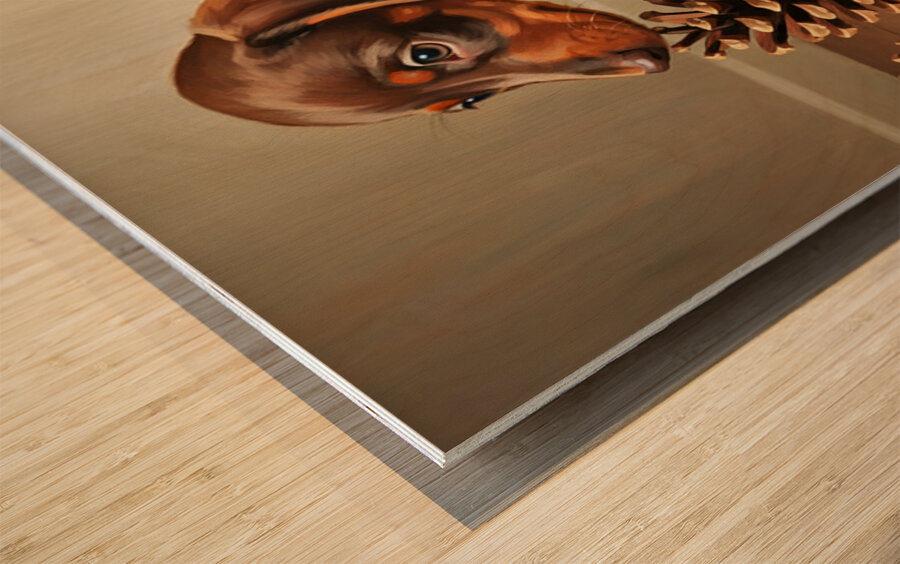 Happy Dachshund Puppy Relaxing With Natural Treasures Impression sur bois