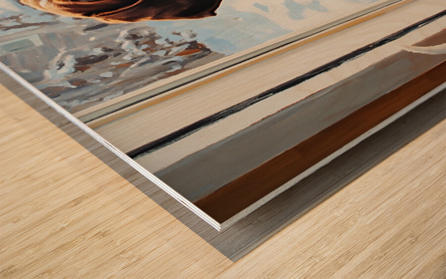 German Shorthaired Pointer Puppy Gets Winter Sweater Impression sur bois