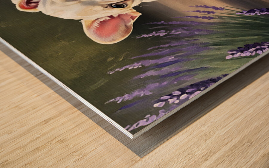 Happy French Bulldog Puppy Understands His Reflection Impression sur bois