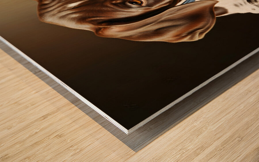 German Shorthaired Pointer Puppy Discovers Shopping Bag Impression sur bois